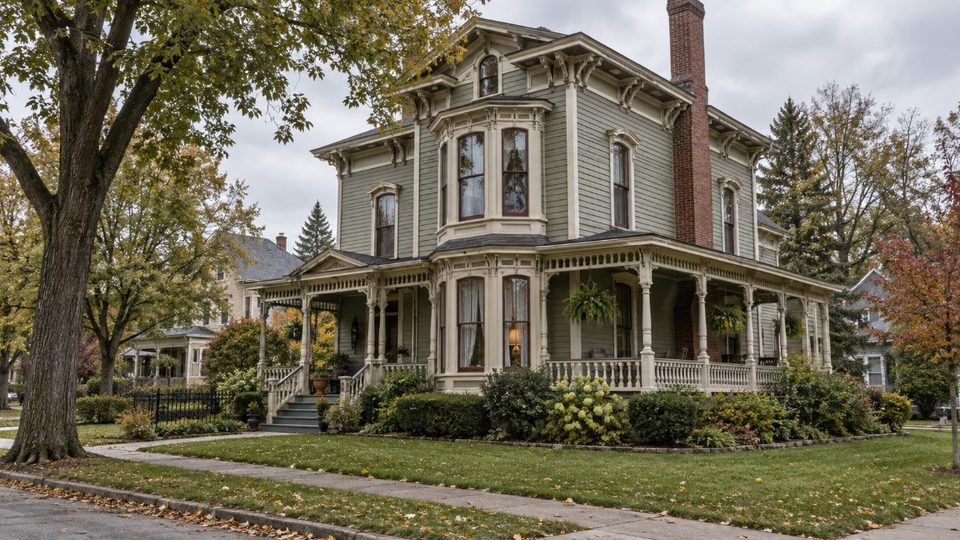Nineteenth-century Italianate and Queen Anne housing of the kind found in Downtown, WI