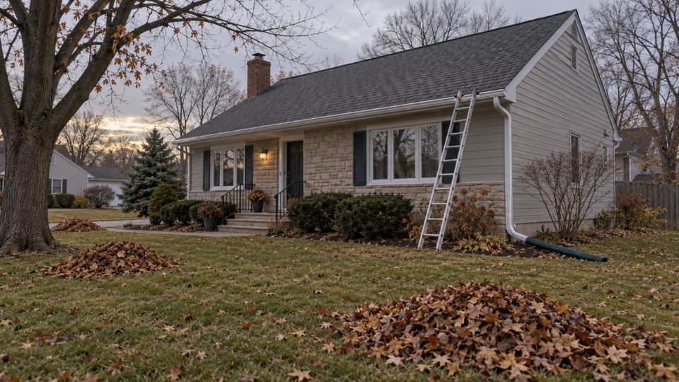 Seasonal maintenance on a Janesville house heading into a Wisconsin winter