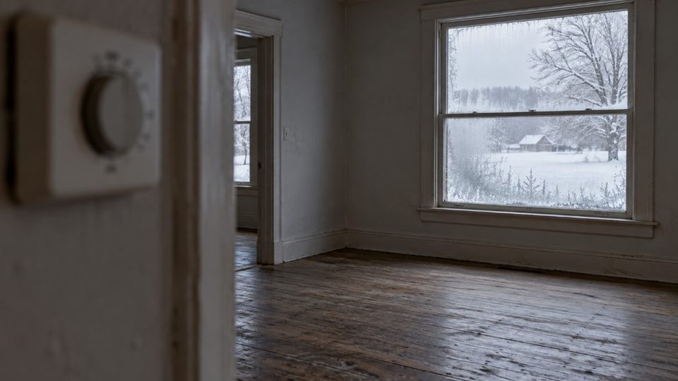 An unoccupied house through a Wisconsin winter, heated only enough to keep pipes safe